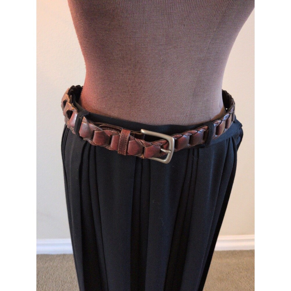 Structure Leather Belt  Brass  Buckle  38 inches Unisex